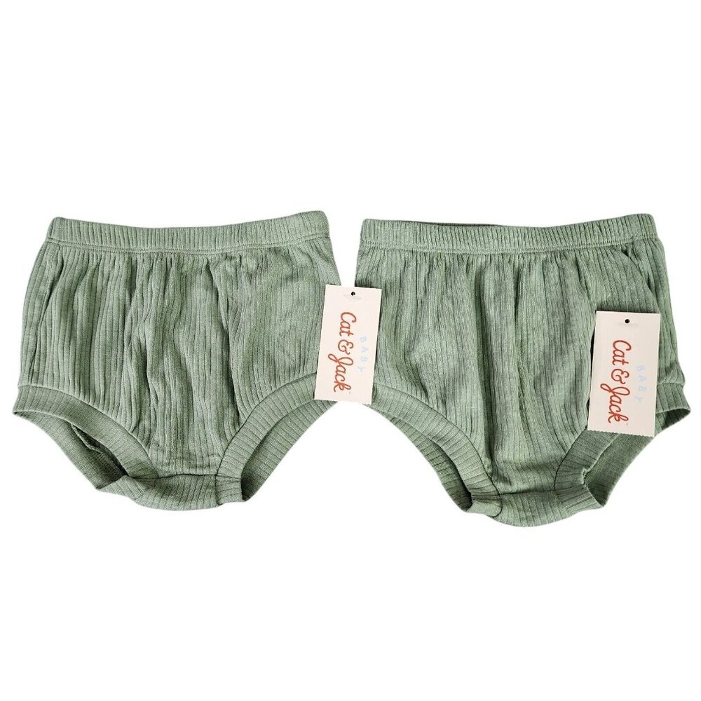 2 Pack Green Cat & Jack Baby Shorts Swim Trunk Underwear Size 6-9M